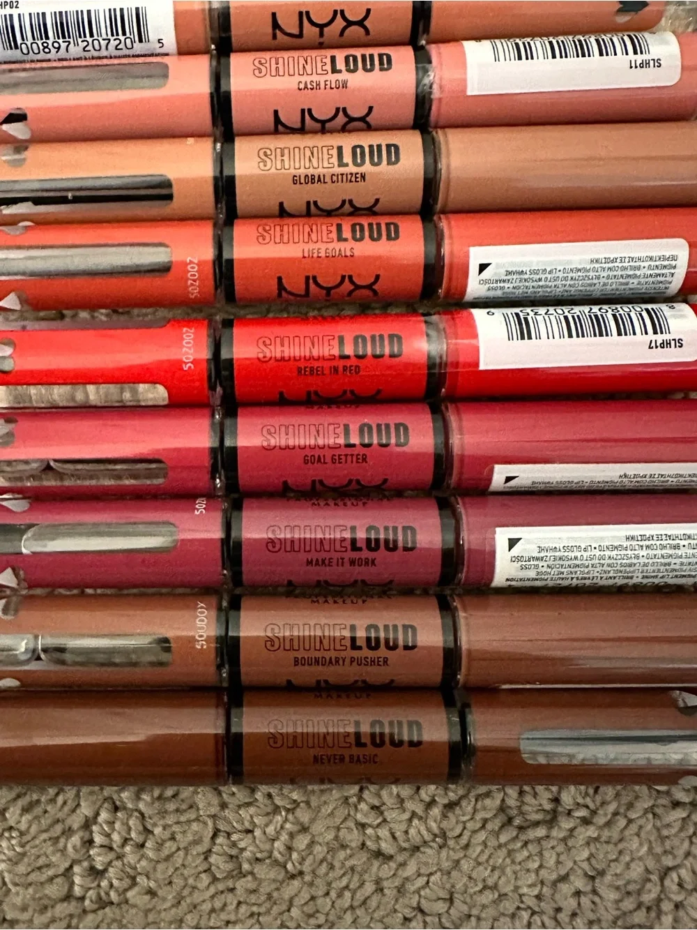 BRAND NEW NYX Shine Loud High Shine Lip Color 9-Piece Lot